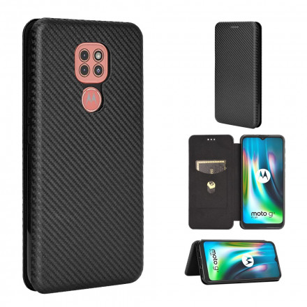 Flip Cover Moto G9 Play Silicone Carbon