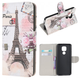 Moto G9 Play Retro Eiffeltoren Hoesje