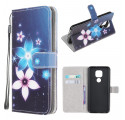 Moto G9 Play Hoesje Maanbloemen met riem