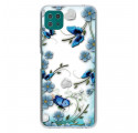 Samsung Galaxy A22 5G duidelijk geval vlinders en bloemen Retro
