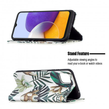 Flip Cover Samsung Galaxy A22 5G Bladeren
