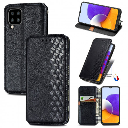 Flip cover Samsung Galaxy A22 4G leer effect diamant structuur