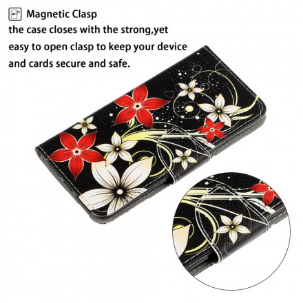 Samsung Galaxy A22 5G Strap Hoesje met Gekleurde Bloemen