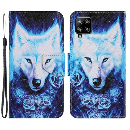 Samsung Galaxy A22 4G hoesje wolf wit