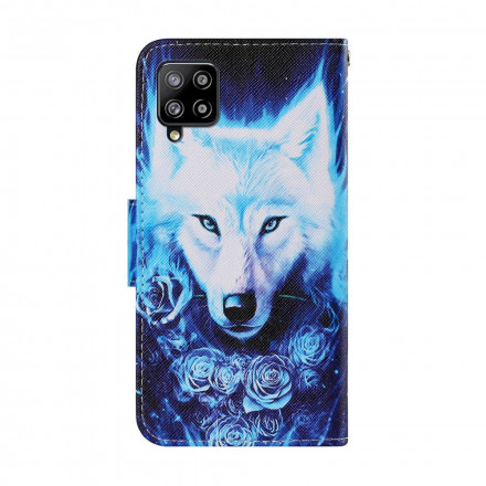 Samsung Galaxy A22 4G hoesje wolf wit