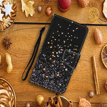 Samsung Galaxy A22 5G Ster en Glitter Hoesje met Koord