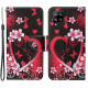 Samsung Galaxy A22 4G hoesje bloemen en harten met riem