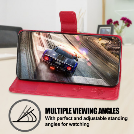 Samsung Galaxy A22 5G Hoesje Vlinders en Bloemen met Koord