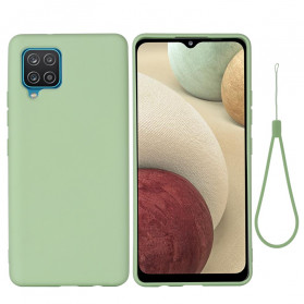 Samsung Galaxy A22 4G Vloeibaar Silicone Hoesje met Koord