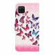 Hoesje Samsung Galaxy A22 4G Vlucht van vlinders met riem