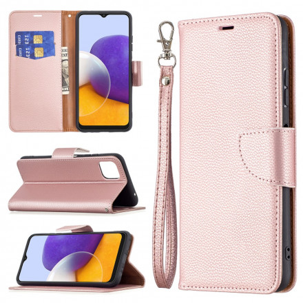 Samsung Galaxy A22 5G Hoesje Lychee Schuine Flap