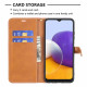 Samsung Galaxy A22 5G stof en leer effect case met riem