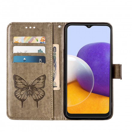 Samsung Galaxy A22 5G Vlinder design hoesje met riem