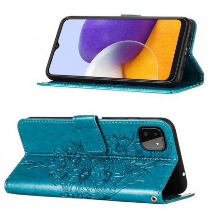 Samsung Galaxy A22 5G Vlinder design hoesje met riem
