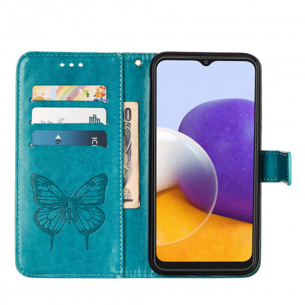 Samsung Galaxy A22 5G Vlinder design hoesje met riem