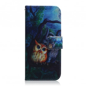 Moto G9 Plus Hoesje Uil Verf