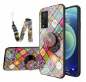 Vivo V21 5G Magnetische Houder Patchwork Hoesje