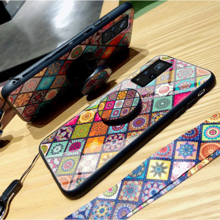 Vivo V21 5G Magnetische Houder Patchwork Hoesje