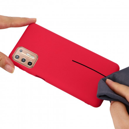 Moto G9 Plus Hoesje Vloeibaar Silicone Design met Koord