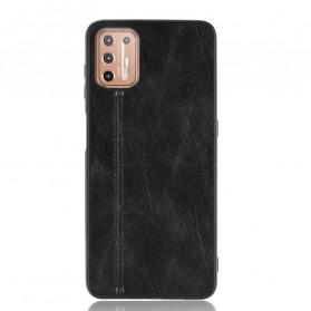 Moto G9 Plus Hoesje Leder Effect Stiksels