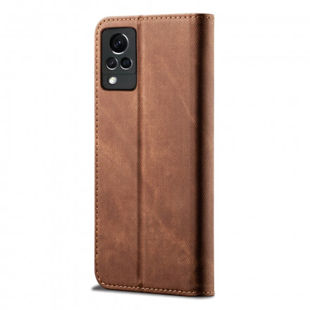 Flip Cover Vivo V21 5G Kunstlederen Jeans Textuur