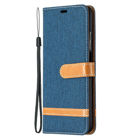 Xiaomi Mi 10T / 10T Pro stof en lederen effect riem case