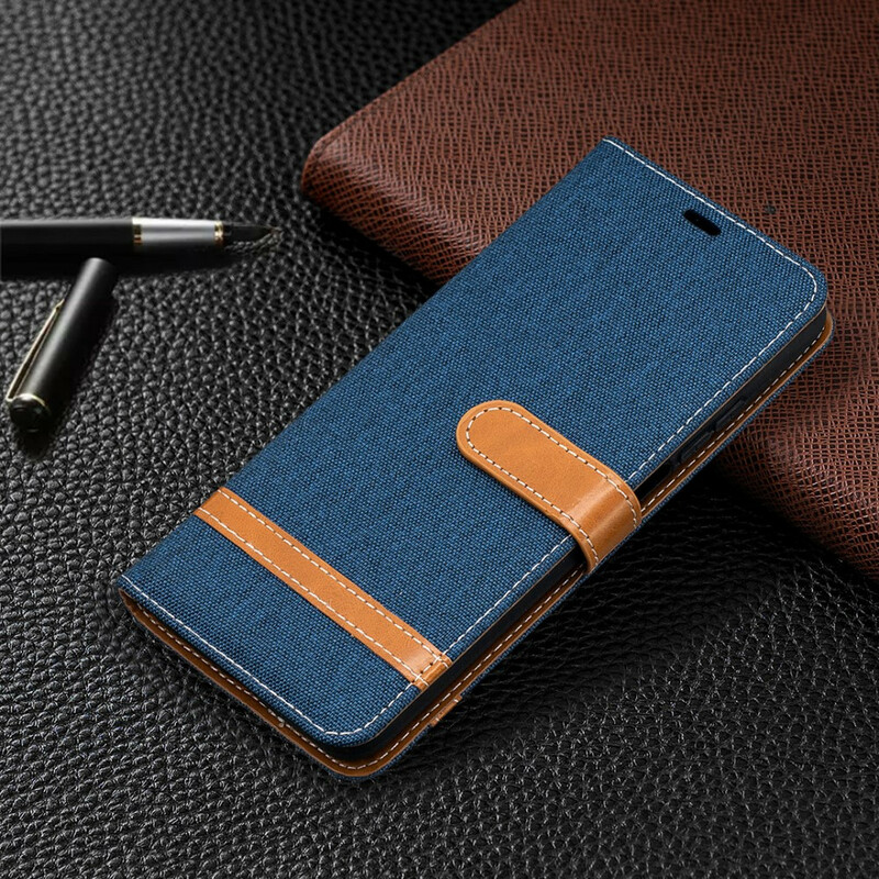 Xiaomi Mi 10T / 10T Pro stof en lederen effect riem case