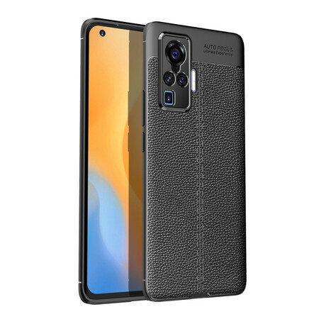Vivo X51 5G Lederen Hoesje Lychee Effect Dubbele Lijn