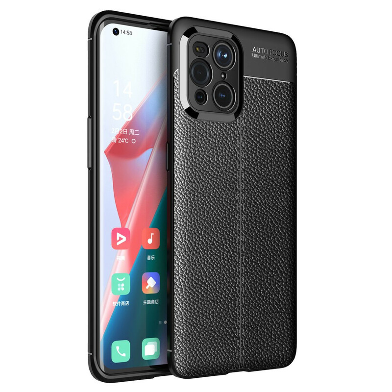 Oppo Find X3 / X3 Pro Lederen Hoesje Lychee Effect Dubbele Lijn