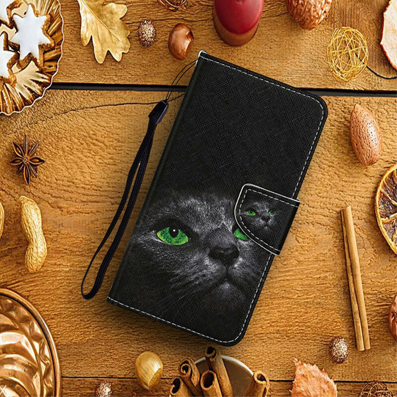 Xiaomi Mi 10T / 10T Pro Green-Eyed Cat Hoesje met Koord