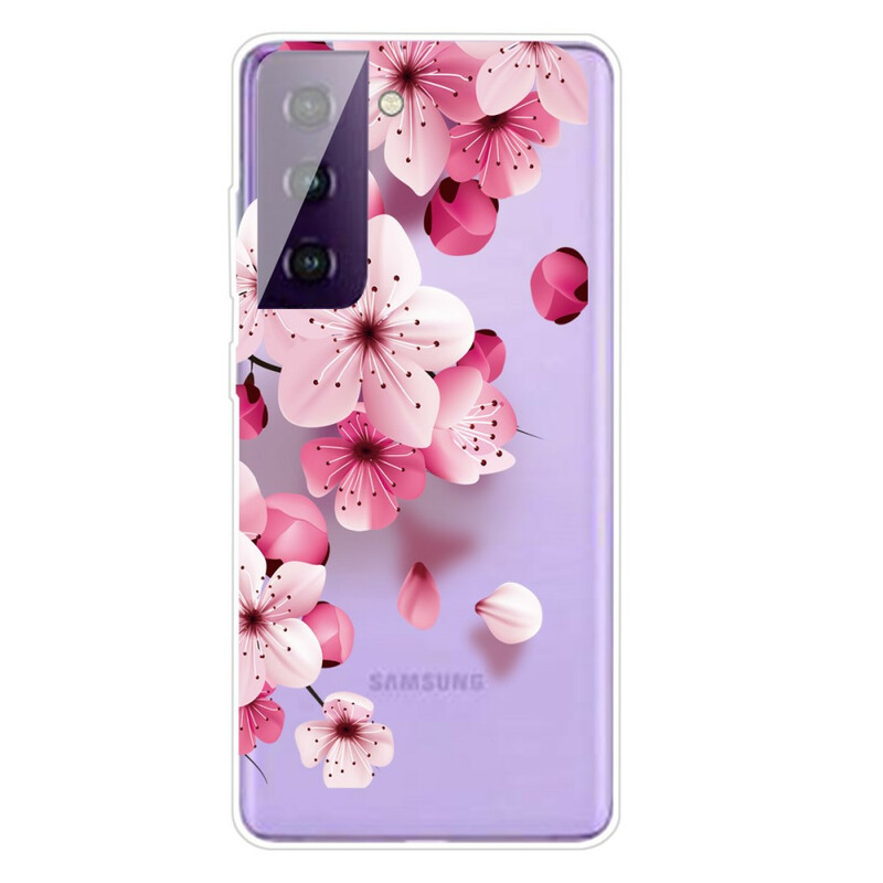 Samsung Galaxy S21 FE Hoesje Kleine Roze Bloemen