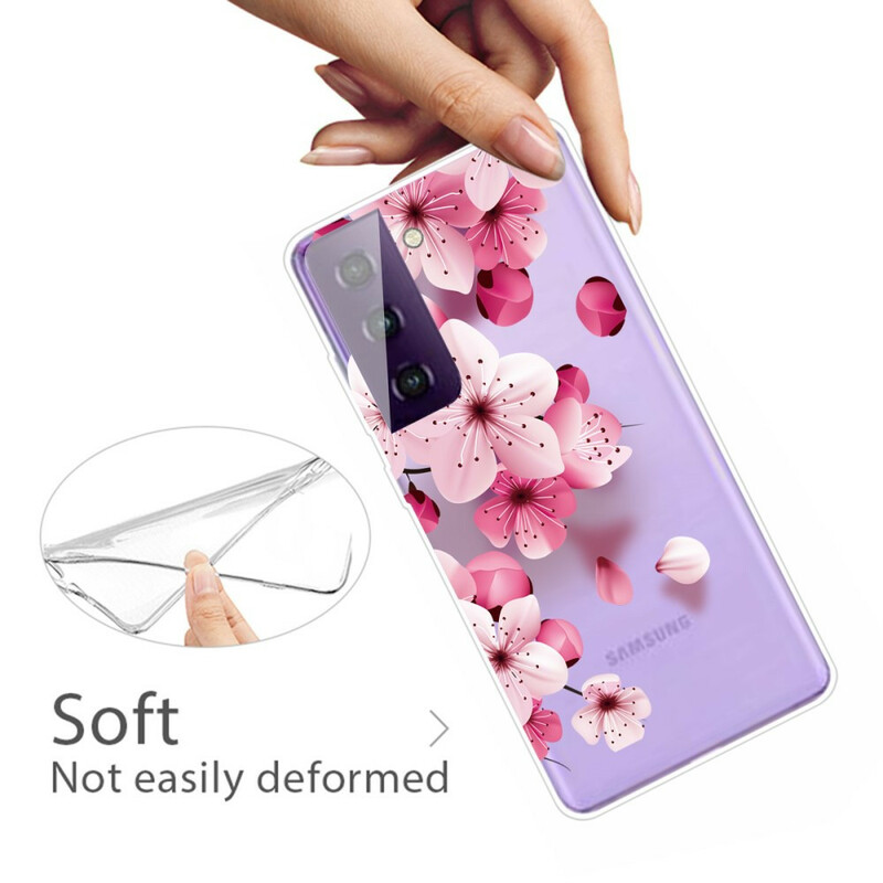 Samsung Galaxy S21 FE Hoesje Kleine Roze Bloemen
