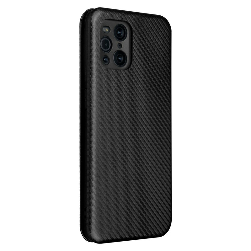 Flip Cover Oppo Find X3 / X3 Pro Silicone Koolstofkleurig