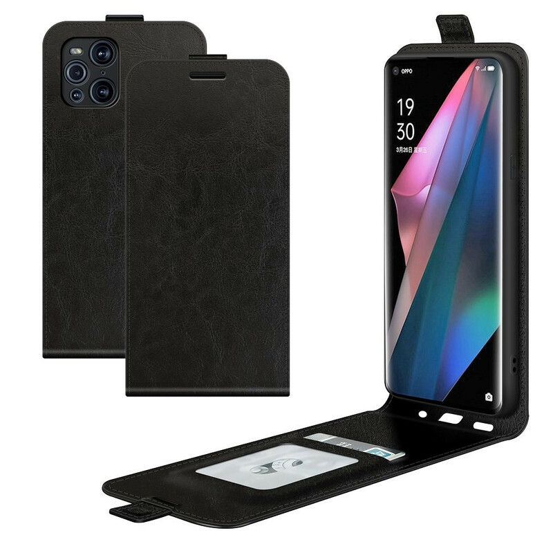 Hoesje Oppo Find X3 / X3 Pro Verticale Flap Leder Effect