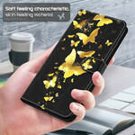 Samsung Galaxy S21 FE Hoesje Geel Vlinders
