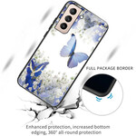 Samsung Galaxy S21 FE Case Gehard Glas Vlinder ontwerp