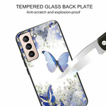 Samsung Galaxy S21 FE Case Gehard Glas Vlinder ontwerp