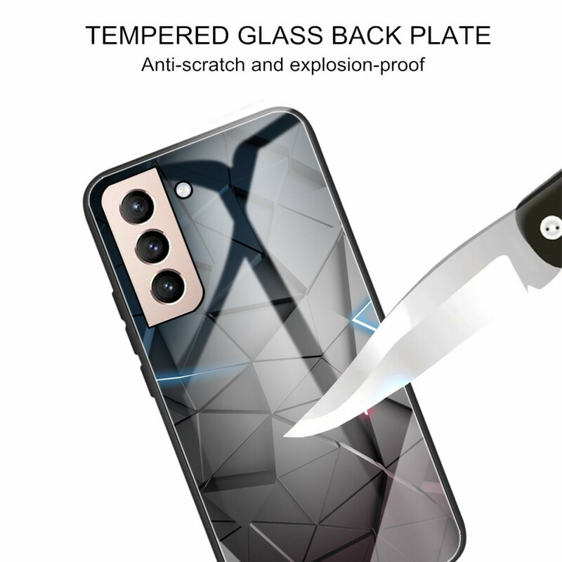 Samsung Galaxy S21 FE Geometrische gehard glas case