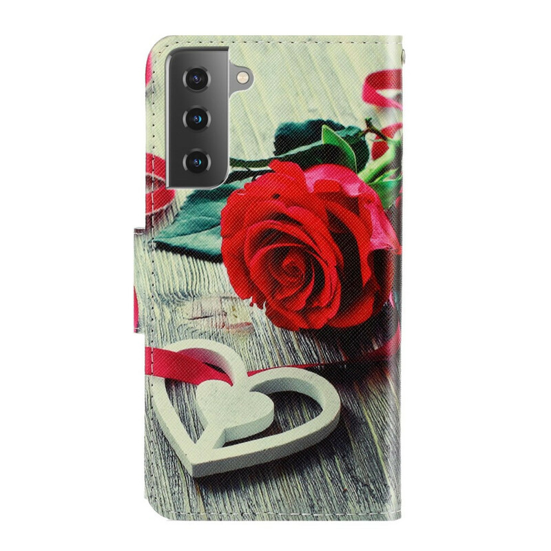 Samsung Galaxy S21 FE Roze Romantic Strap Case