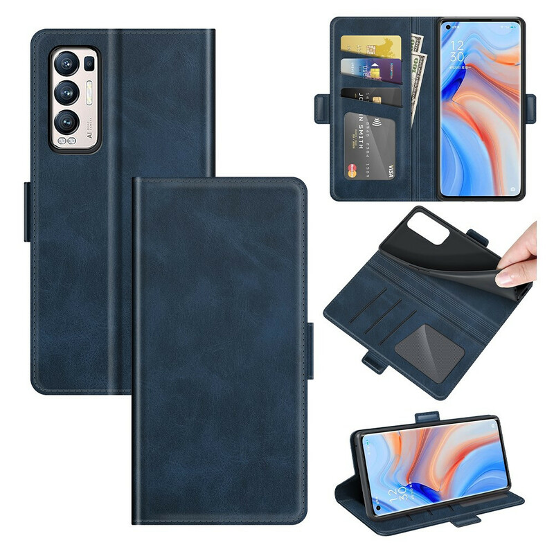 Hoesje Oppo Find X3 Neo Dubbele Flap Classic Hoesje Oppo Find X3 Neo Dubbele Flap Classic