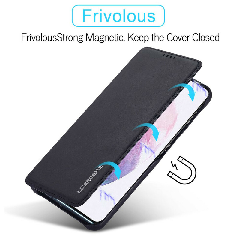 Flip cover Samsung Galaxy S21 FE LC.IMEEKE Leder Effect