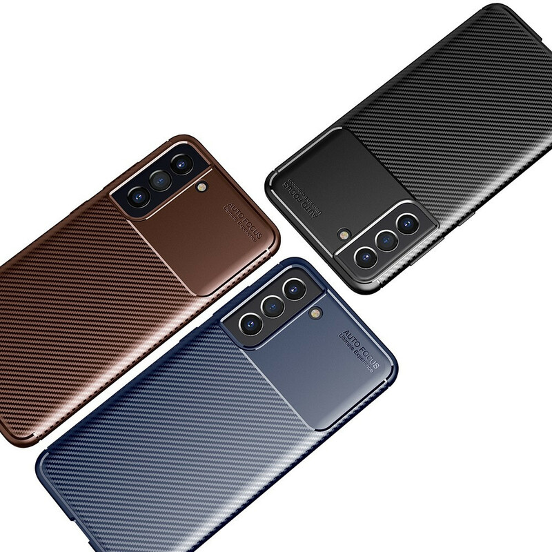 Samsung Galaxy S21 FE Flexibele Carbon Fiber Textuur Hoesje