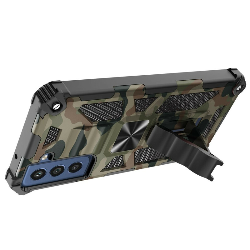 Samsung Galaxy S21 FE Camouflage Hoesje Verwijderbare Stand