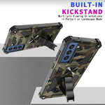 Samsung Galaxy S21 FE Camouflage Hoesje Verwijderbare Stand