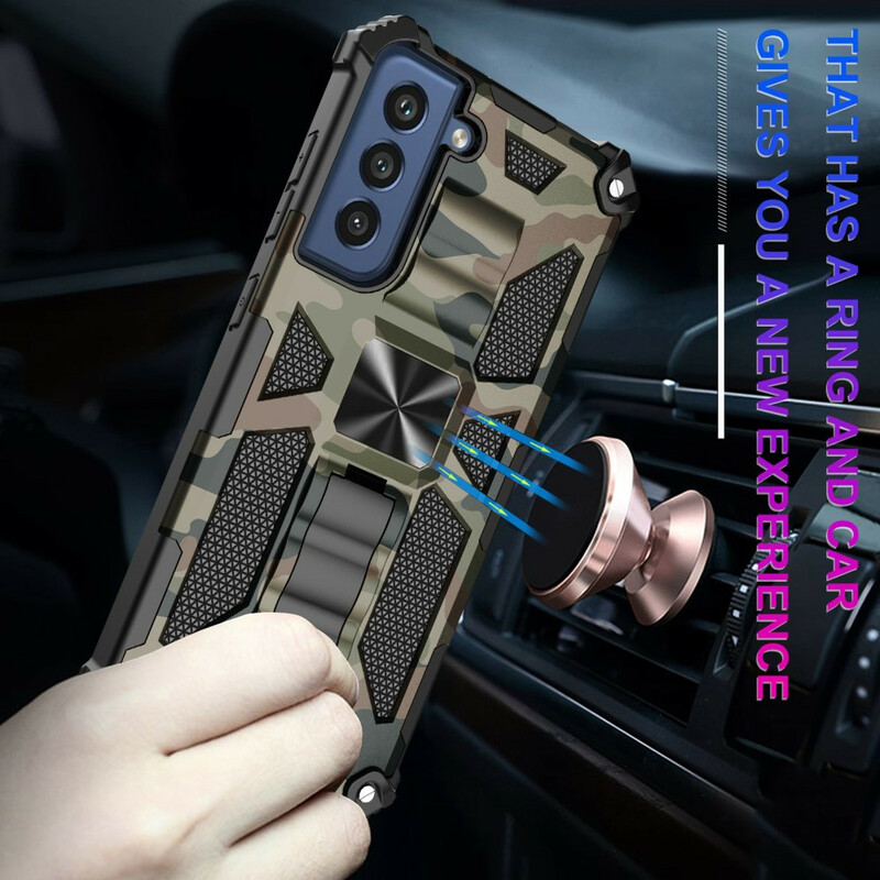 Samsung Galaxy S21 FE Camouflage Hoesje Verwijderbare Stand