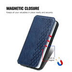 Flip cover Samsung Galaxy S21 FE leer effect diamant structuur