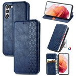 Flip cover Samsung Galaxy S21 FE leer effect diamant structuur