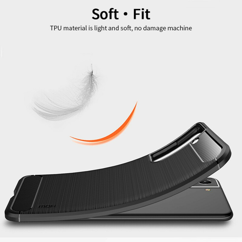 Samsung Galaxy S21 FE Geborsteld Carbon Fiber Hoesje MOFI