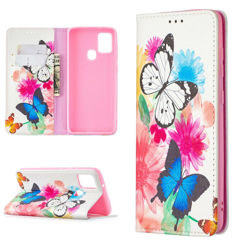 Flip cover Samsung Galaxy A21s Gekleurde Vlinders