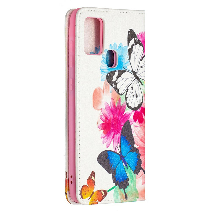 Flip cover Samsung Galaxy A21s Gekleurde Vlinders